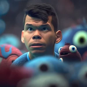 Hirving Chucky Lozano de Napoles como personaje animado de pixar