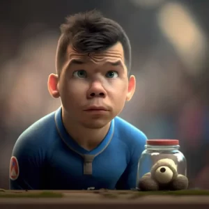 Hirving Chucky Lozano de Napoles como personaje animado de pixar